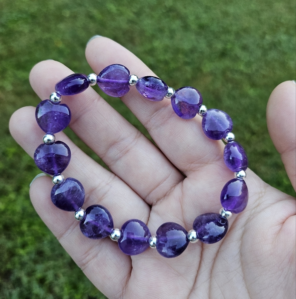 amethyst heart bracelet